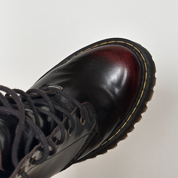 Doc Martens Cherry Smooth Leather Persephone Platform Heel Boots Women’s Size 6L - Picture 4 of 5